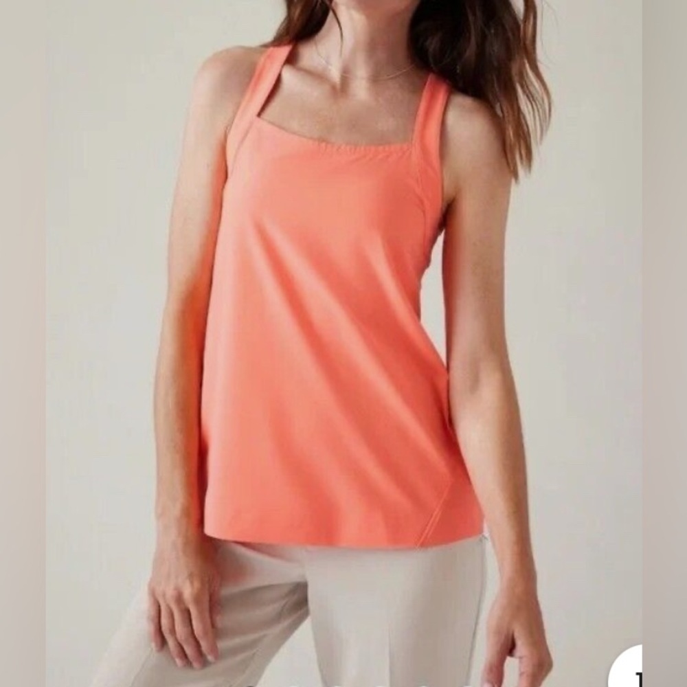Athleta Arrival Tank Sunset Glow Size XL Athleisure Travel Casual Outdoor DryFit